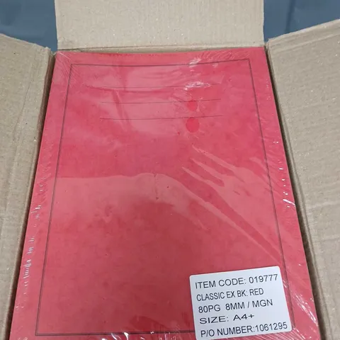APPROXIMATELY 30 RED EXERCISE BOOKS - A4