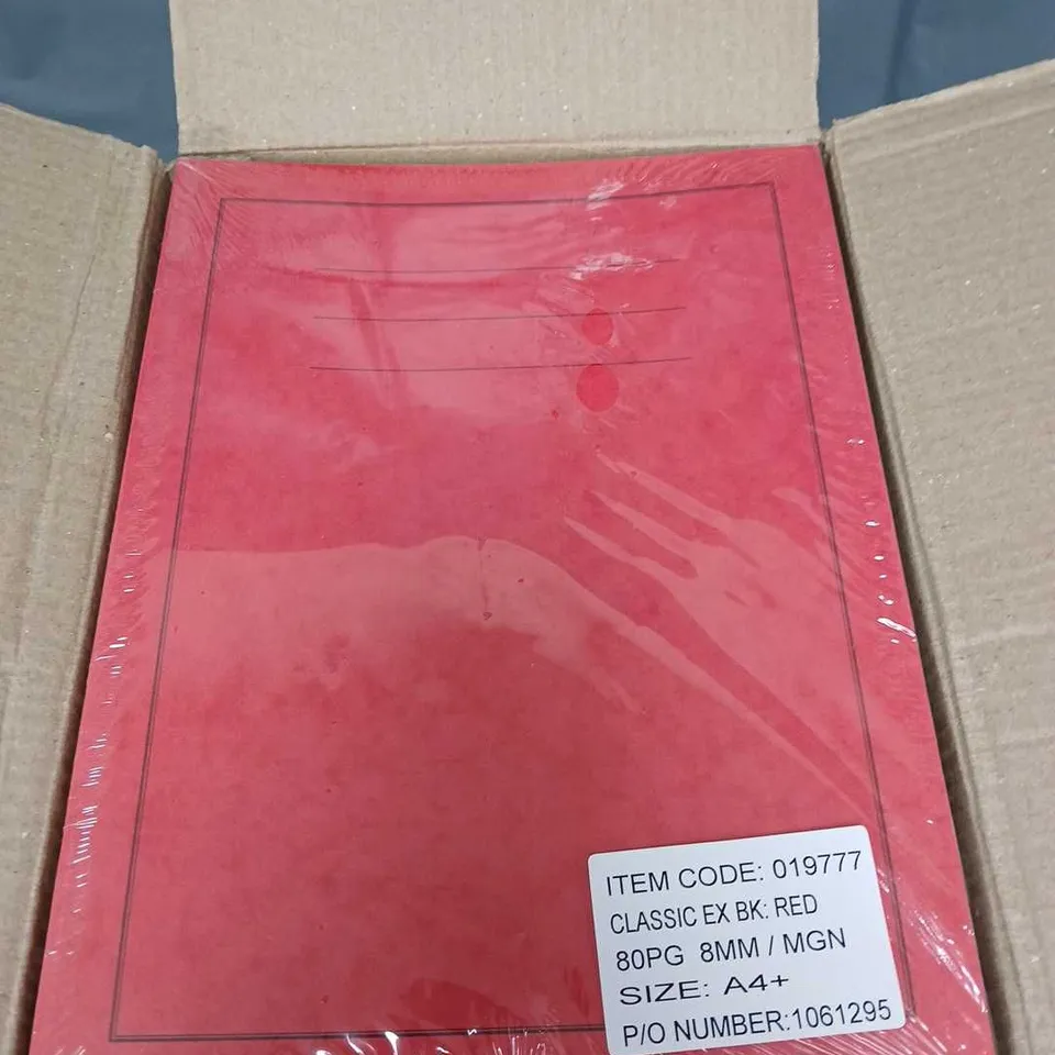 APPROXIMATELY 30 RED EXERCISE BOOKS - A4