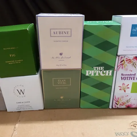 LOT OF 8 ASSORTED BOXED FRAGRANCED CANDLES