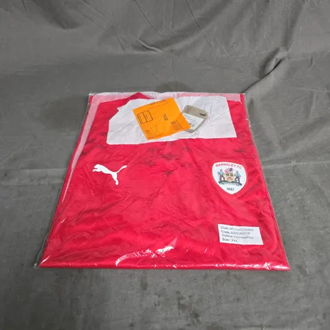 BAGGED PUMA BARNSLEY FC SHORT SLEEVE HOME SHIRT IN CHINESE RED SIZE XXL