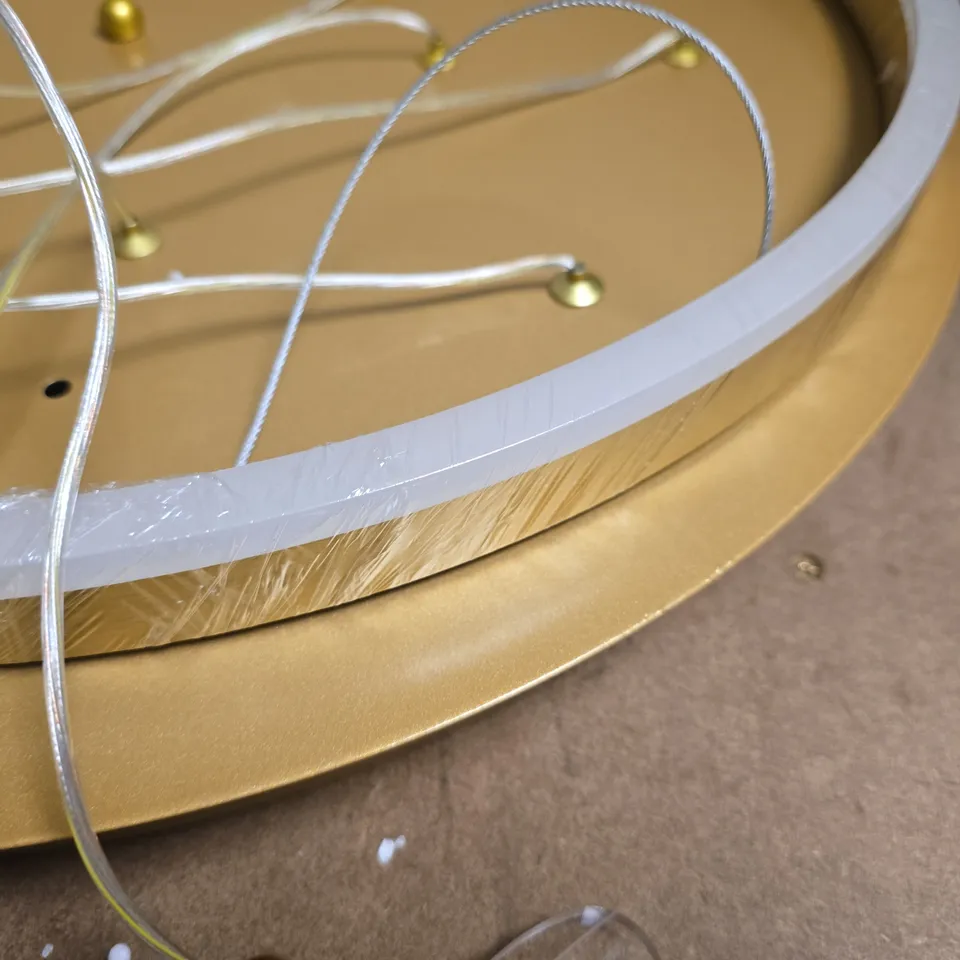 GOLD TONE CIRCULAR LED HANGING CEILING LIGHT