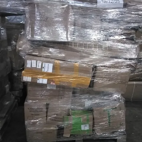 PALLET OF HOUSEHOLD ITEMS TO INCLUDE DIGITAL PIANO, AIR FRYER,  6FT GREEN TREE AND OTHER ASSORTED ITEMS...