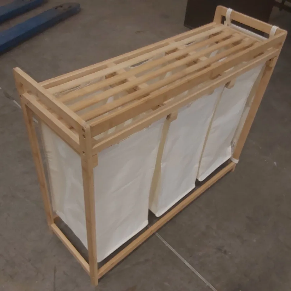 FABRIC LAUNDRY SORTER WITH HANDLES COLOUR: CREAM WHITE