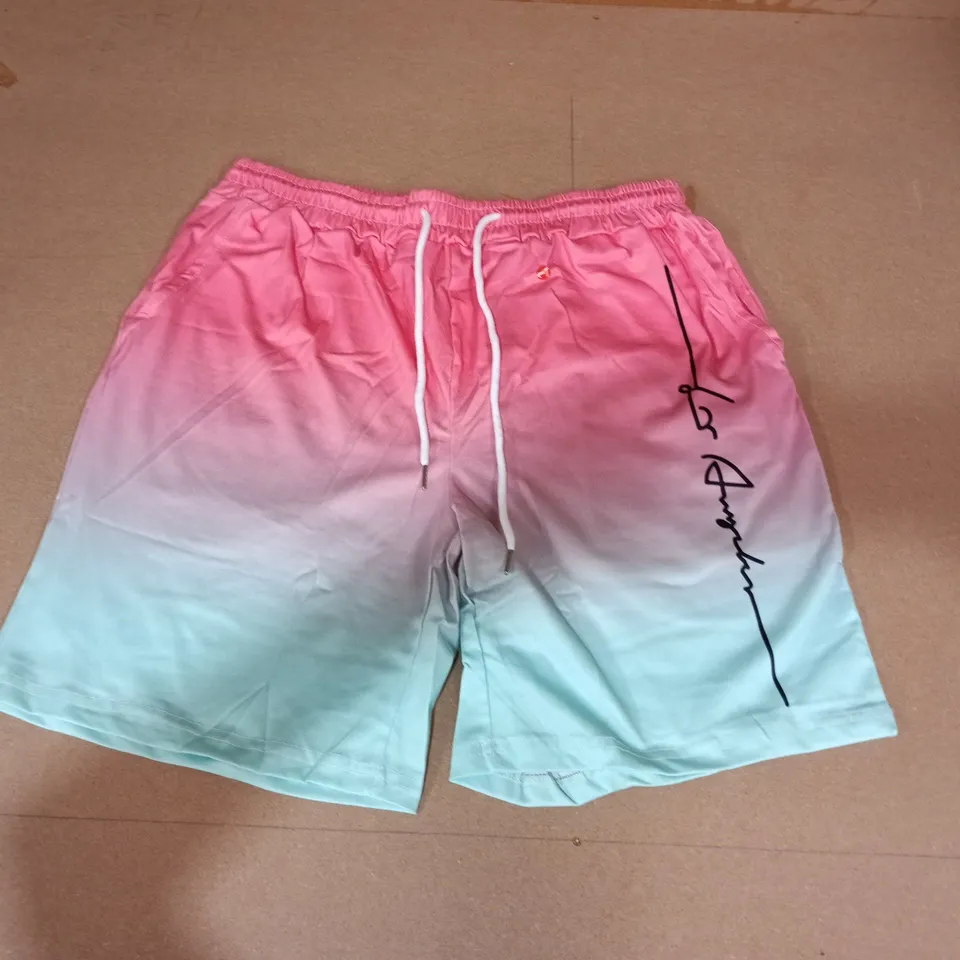 Gradient pink-to-blue T-shirt & shorts set