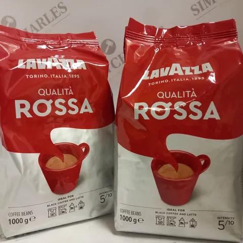 BOX OF 2 X 1000G LAVAZZA COFFEE QUALITA ROSSA BEANS 