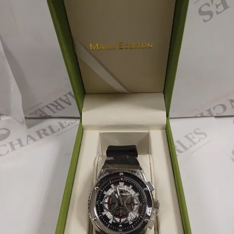 BOXED MANN EGERTON FUSION STEEL RUBBER STRAP WATCH 