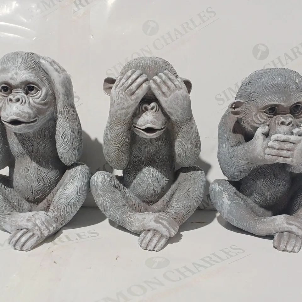 BOXED HOMEHUT DECORATIVE SPEAK NO EVIL, HEAR NO EVIL, SEE NO EVIL MONKEY ORNAMENT SET