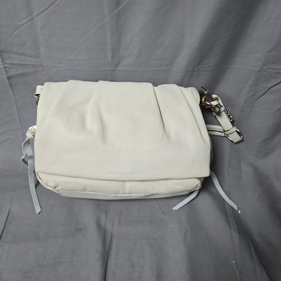 AIMEE KESTENBERG WHITE PEBBLED LEATHER CROSSBODY BAG 
