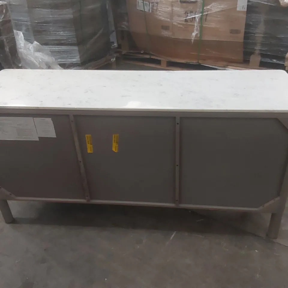 NASYAH SOLID WOOD AND MARBLE TOP SIDEBOARD 152 CM RRP £1099.99