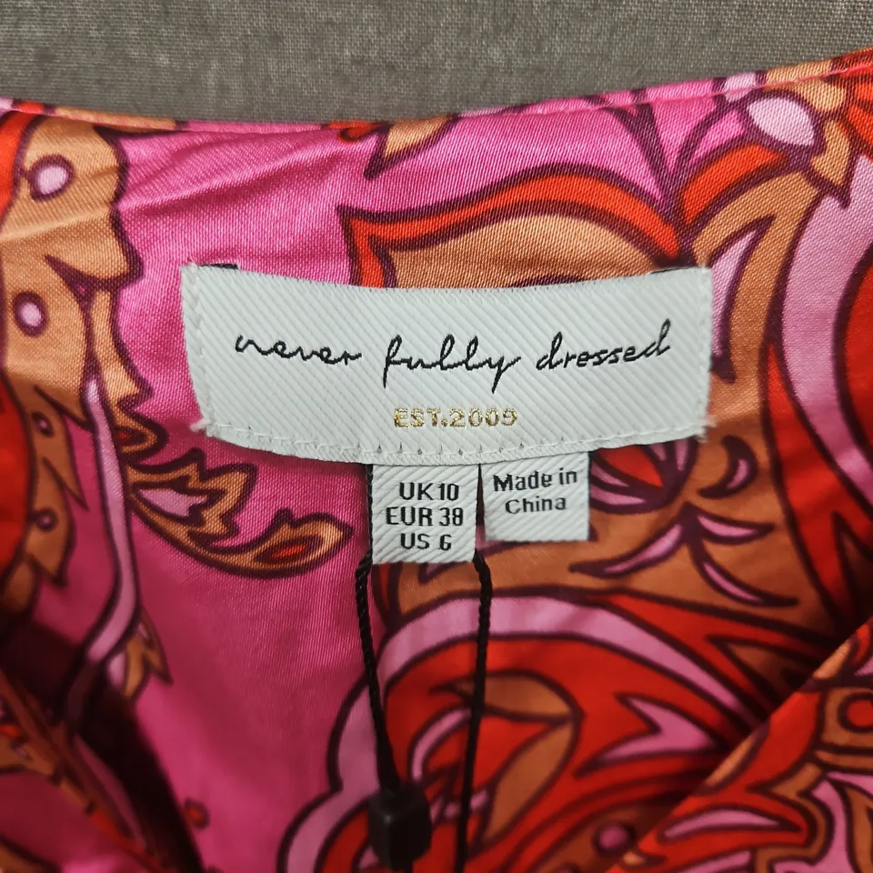 NEVER FULLY DRESSED PINK PAISLEY PRINT DRESS – UK 10 (EU 38) 