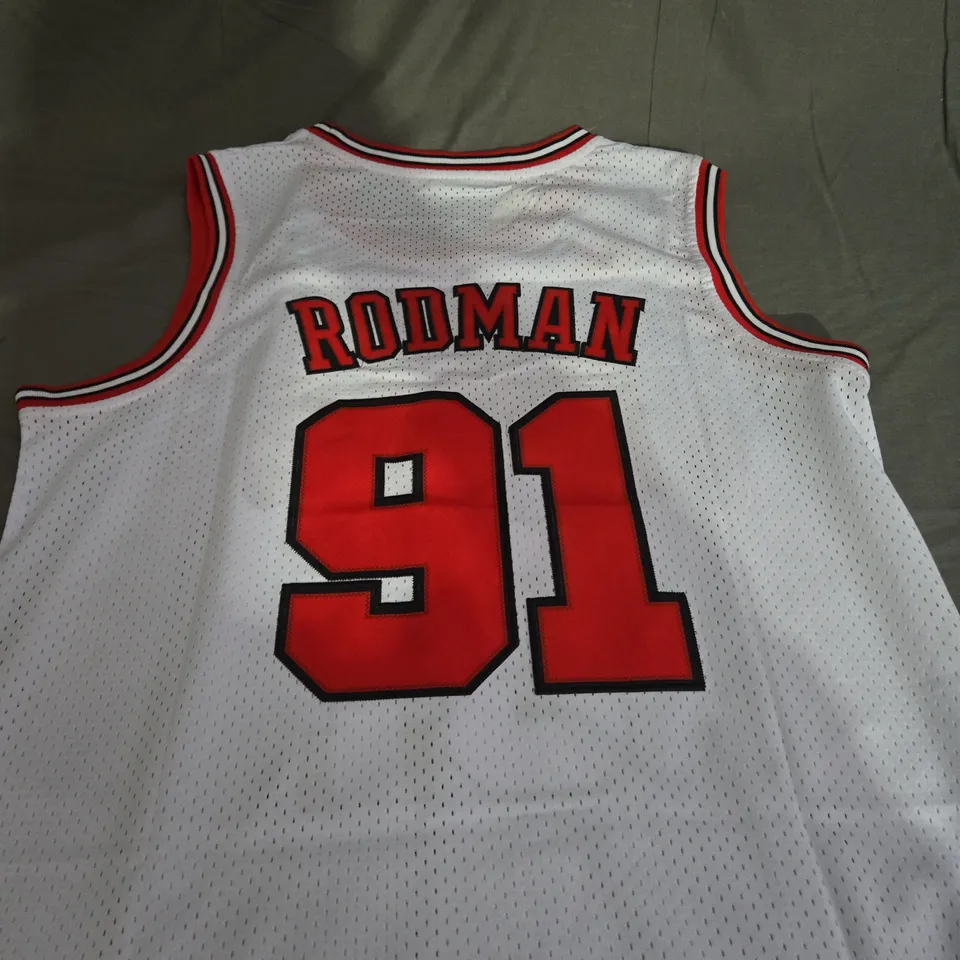 RETRO CHICAGO BULLS JERSEY WITH RODMAN 91 SIZE LARGE