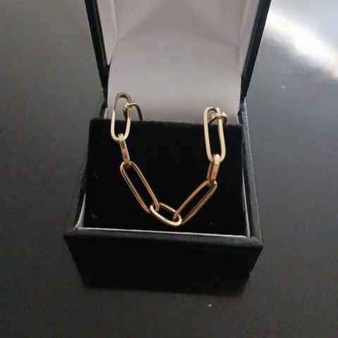  YELLOW GOLD PAPERCLIP BRACELET 2.12 GRAMS 