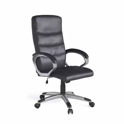 BOXED HAMPTON ALPHASON OFFICE CHAIR IN BLACK LEATHER - COLLECTION ONLY