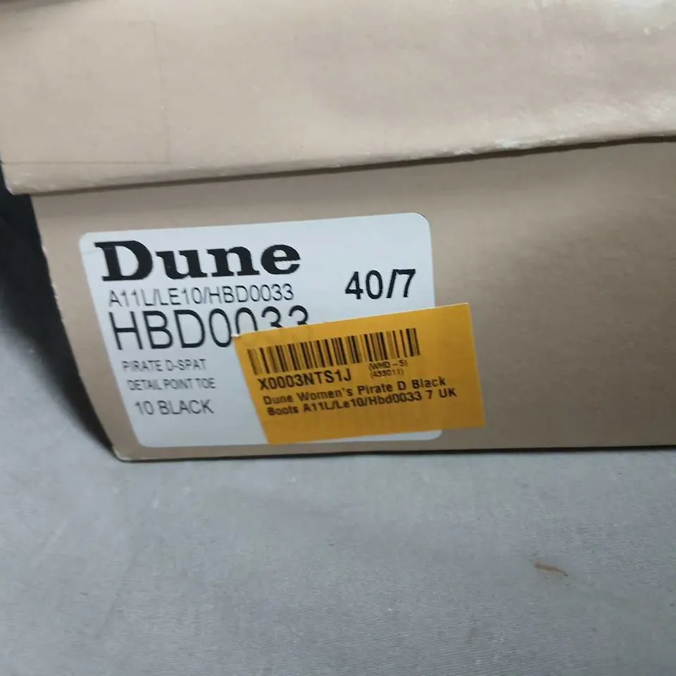DUNE WOMEN'S PIRATE D BLACK LEATHER BOOTS – UK 7 (EU 40)