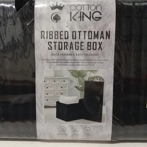 COTTON KING RIBBED OTTOMAN STORAGE BOX
