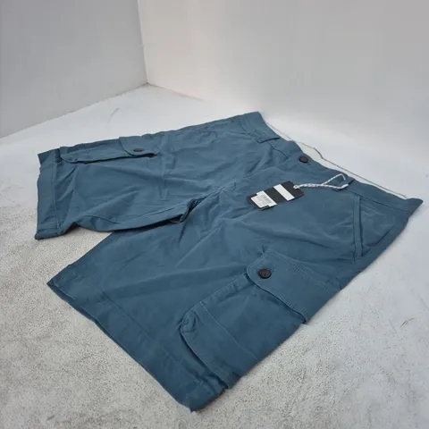 CREW CLOTHING COMPANY STRETCH CARGO SHORTS – INDIAN TEAL, UK 38