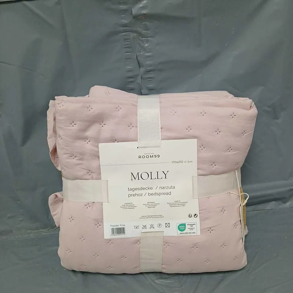 ROOM99 MOLLY PINK BEDSPREAD 170 X 210CM 