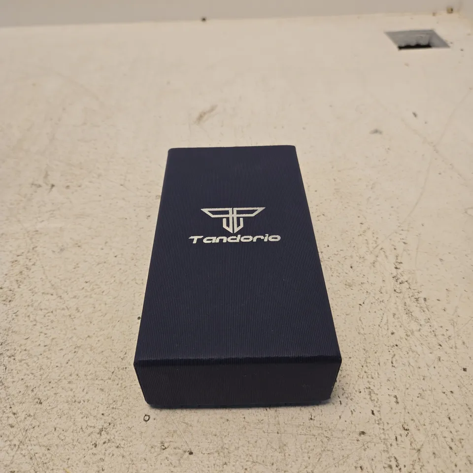 TANDORIO CHRONOGRAPH WRISTWATCH WITH BROWN LEATHER STRAP – BOXED