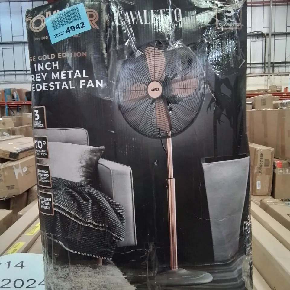 BOXED TOWER 16INCH METAL PEDESTAL FAN