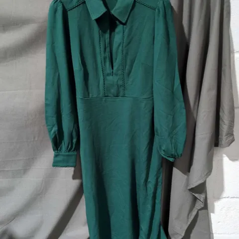 BODEN WOMEN'S GREEN SHIRT DRESS, UK 12R (REGULAR)