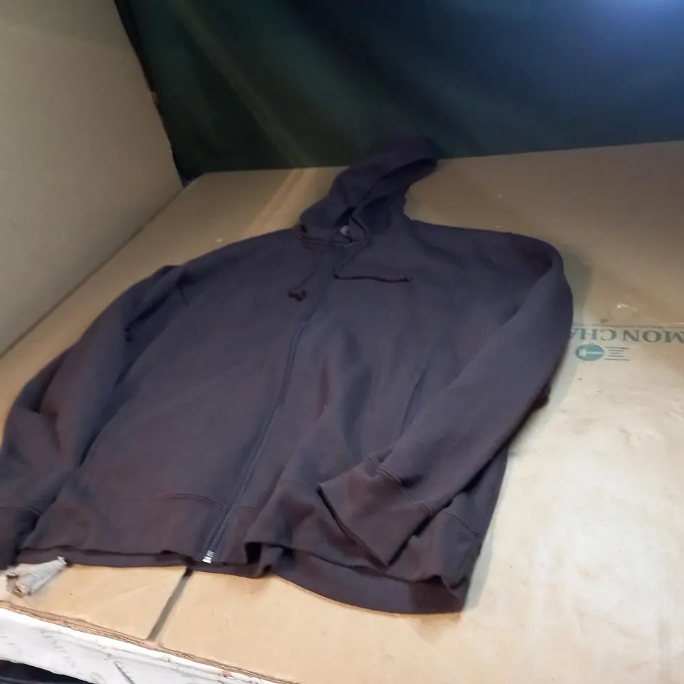 DIXIE BROWN ZIP UP HOODIE SIZE LARGE