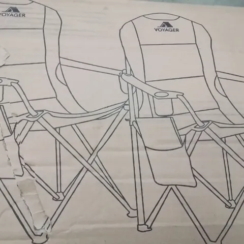 BOXED SET OF 2 PADDED VOYAGER CAMPING CHAIRS 