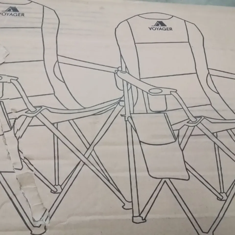 BOXED SET OF 2 PADDED VOYAGER CAMPING CHAIRS 