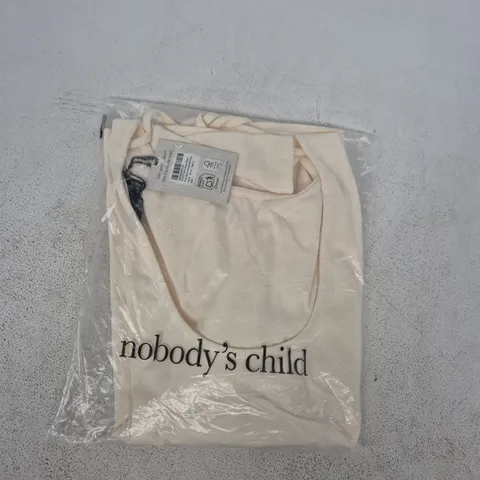 BAGGED NOBODY'S CHILD WIDE SLEEVE SCOOP BACK TOP IN CREAM SIZE UK 16