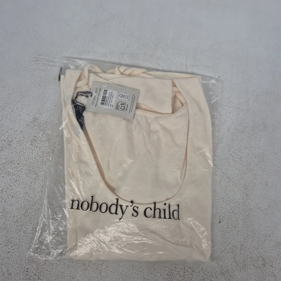 BAGGED NOBODY'S CHILD WIDE SLEEVE SCOOP BACK TOP IN CREAM SIZE UK 16