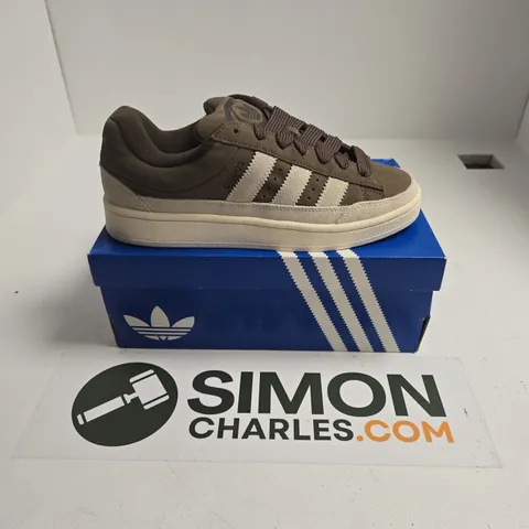 BOXED PAIR OF ADIDAS CAMPUS ST SNEAKERS IN BROWN - UK 8.5