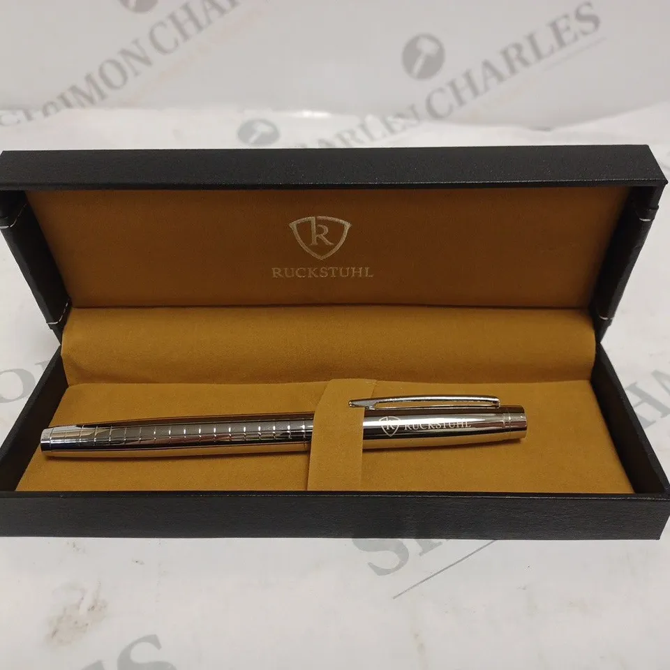 RUCKSTUHL STAINLESS STEEL LUXURY PEN IN GIFT BOX – HAND ASSEMBLED 