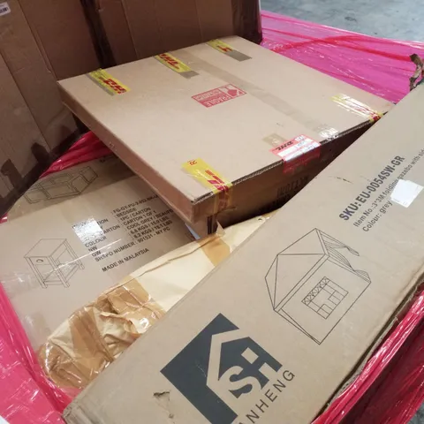 PALLET CONTAINING ASSORTED PRODUCTS INCLUDING FOLDING GAZEBO WITH SIDEWALL, BEDSIDE TABLE & PLAYPEN 