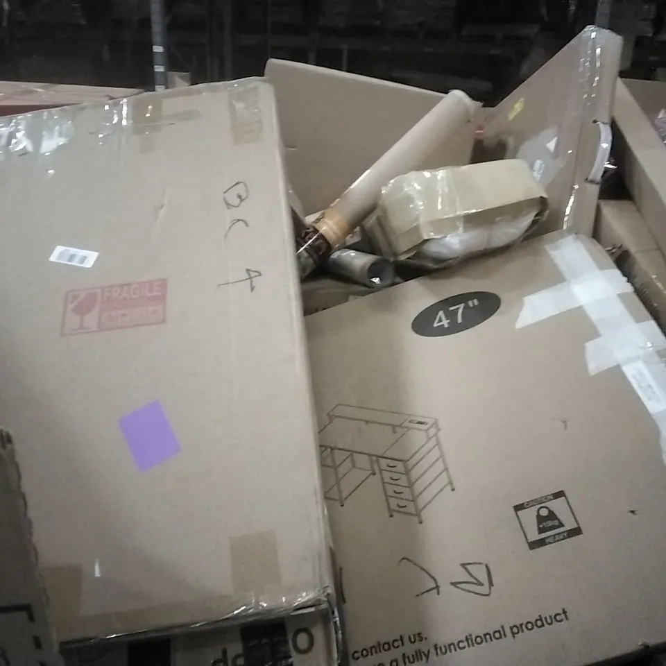 PALLET OF HOUSEHOLD ITEMS TO INCLUDE OWL SWIVEL CHAIR,MIRROR, LED LIGHTS, FLOOD LIGHTS AND OTHER ASSORTED ITEMS...