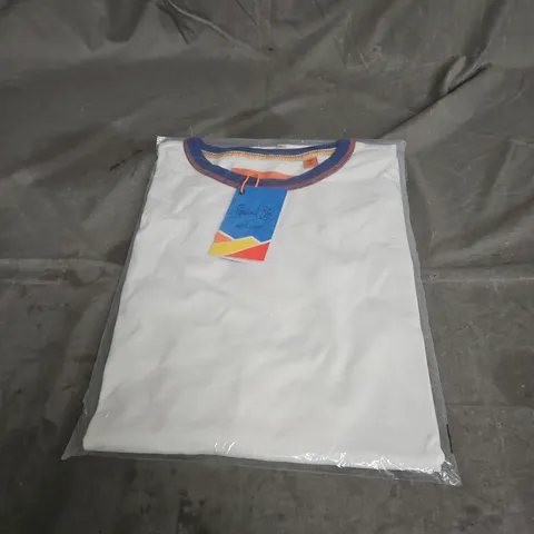 WHITE STUFF REWIND 85 RINGER TEE IN BRILLIANT WHITE SIZE XL