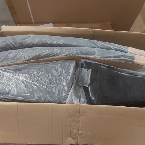 BOXED PAIR OF HENLEY FAUX LEATHER CHAIR WITH RUBBERWOOD LEGS - DARK