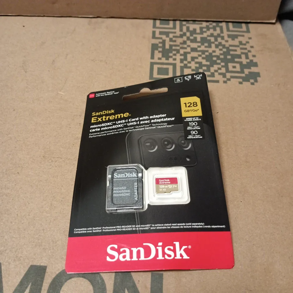 SANDISK EXTREME MICROSDXC UHS-I CARD WITH ADAPTER – 128GB