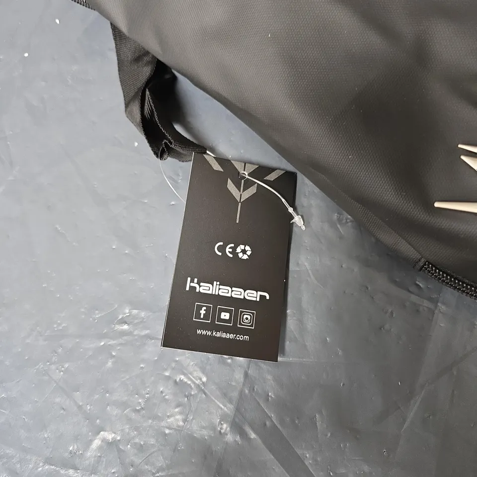 KALIAAER BLACK ORANGE FOOTBALL GOALKEEPER GLOVES IN BLACK CARRY BAG