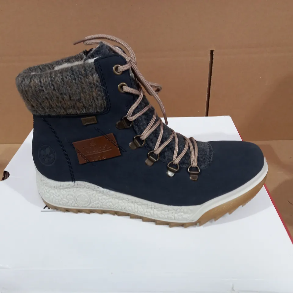 RIEKER LACE NAVY BOOT - SIZE 5