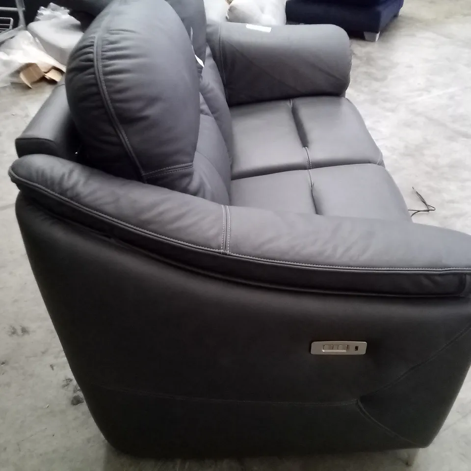 DESIGNER G PLAN JACKSON 2 SEATER ELECTRIC RECLINER DBL SOFA - CAMBRIDGE PETROL BLUE LEATHER 
