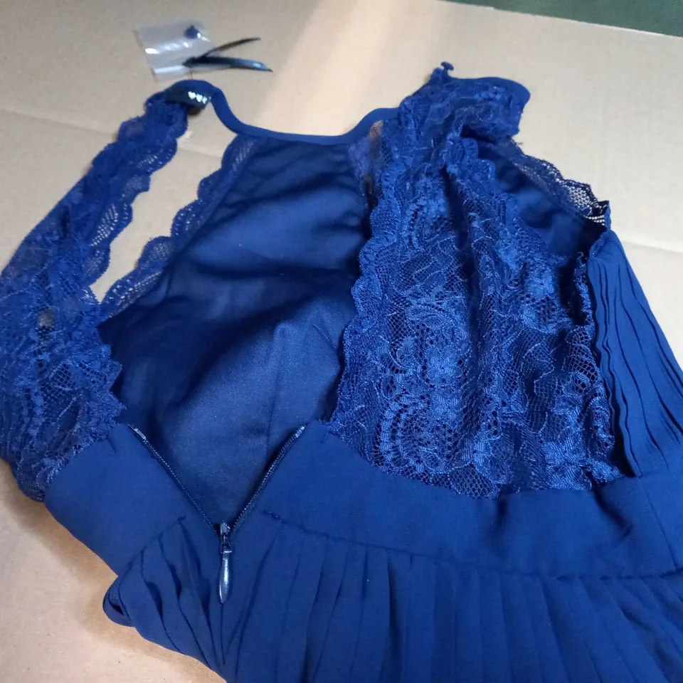 TFNC NAVY PLEATED OCCASION DRESS 