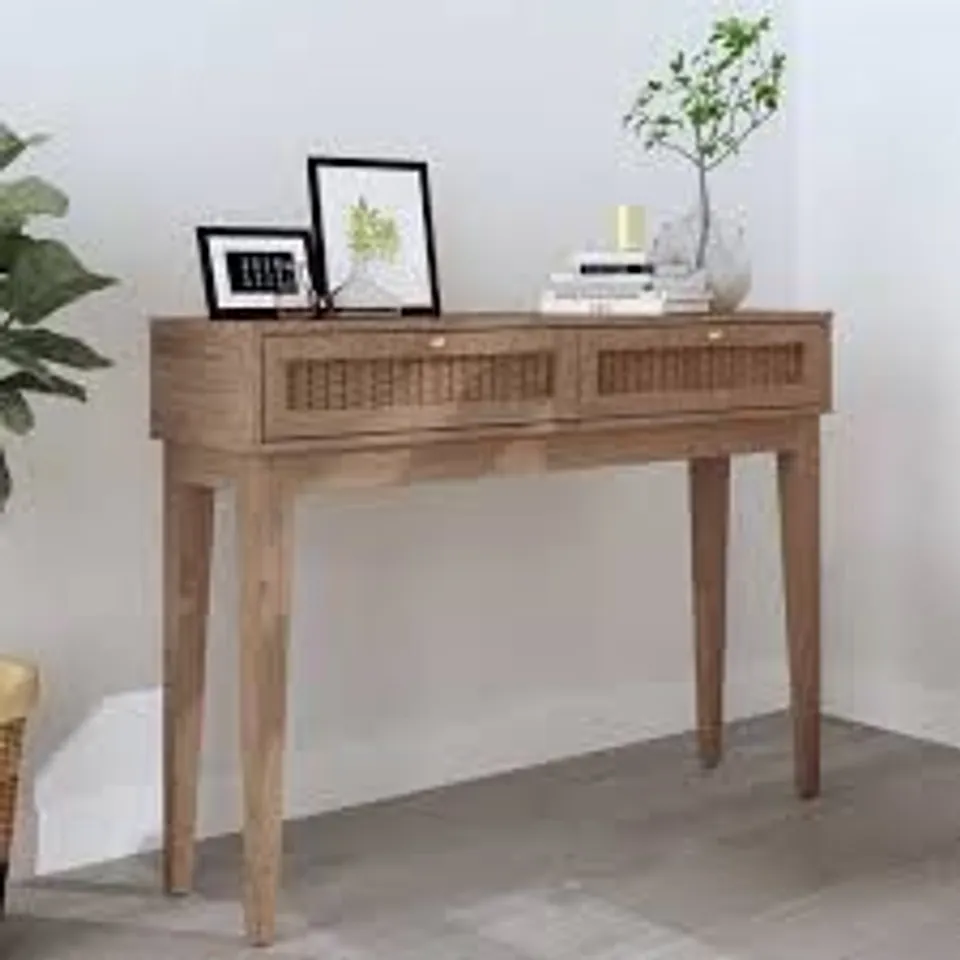 BOXED BORDEAUX 2 DRAWER OAK DRESSING TABLE //MODEL: BORDDESK (1 BOX)