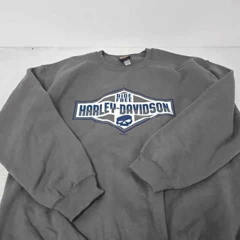 HARLEY-DAVIDSON SWEATSHIRT WITH CHEST LOGO β GREY, UK LARGE (L/G)