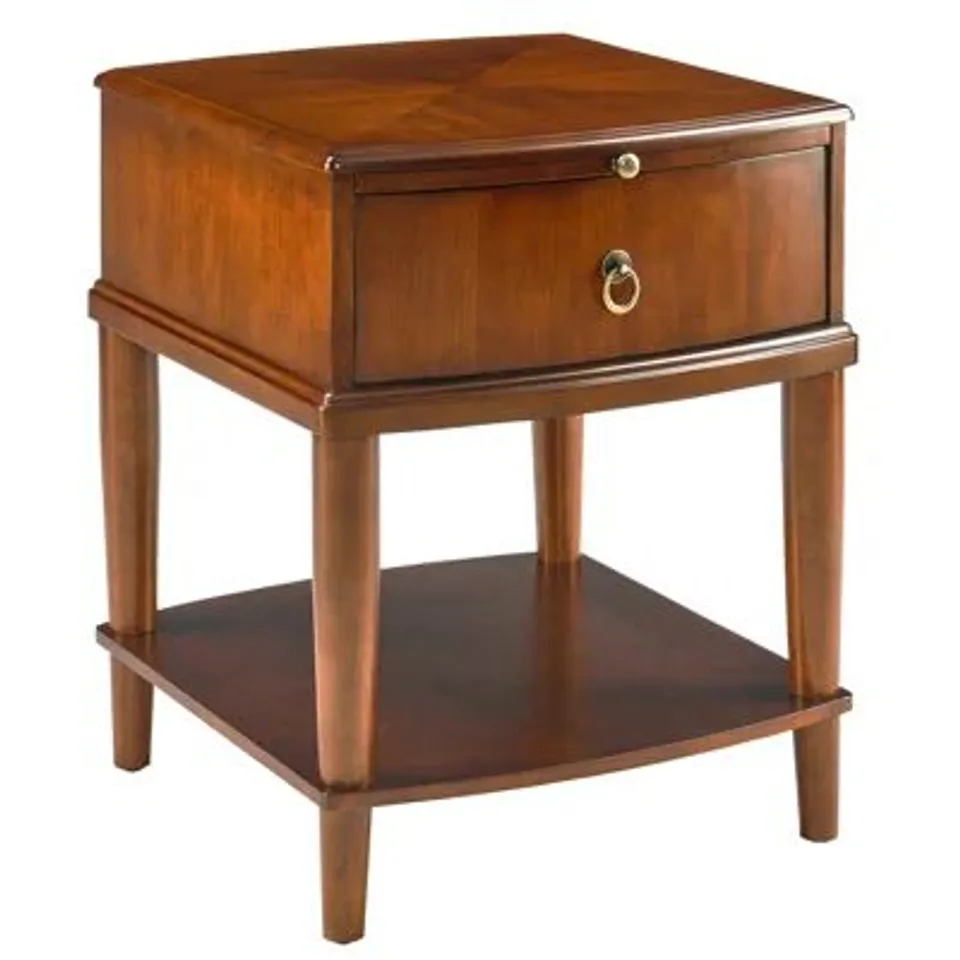 BOXED END SIDE TABLE WITH PULL OUT TRAY AND STORAGE DRAWER (1 BOX)