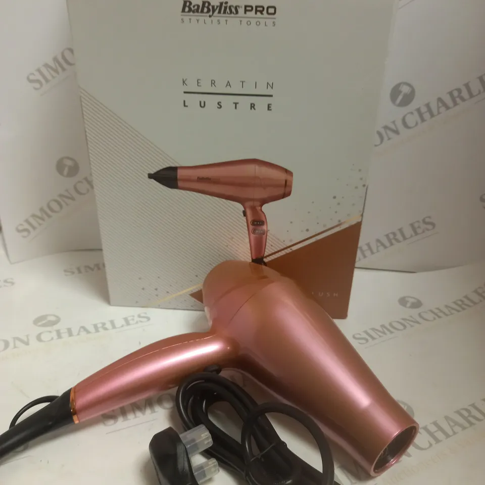 BABYLISS PRO KERATIN LUSTRE HAIRDRYER IN PINK BLUSH