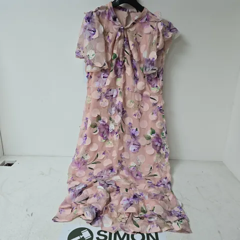 KALEIDOSCOPE BLUSH 3D PRINT DRESS - SIZE 18