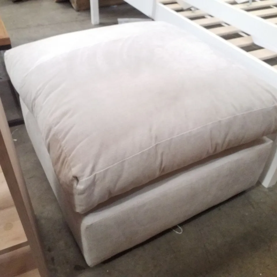 UPHOLSTERED FOOTSTOOL - BEIGE