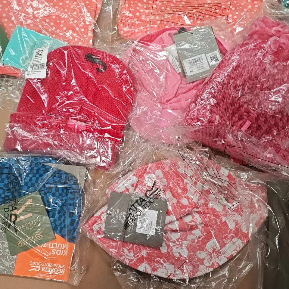 LOT OF 13 ASSORTED BRAND NEW REGATTA CLOTHING ITEMS TO INCLUDE DRESSES, HATS AND TROUSERS - VARIOUS KIDS SIZES