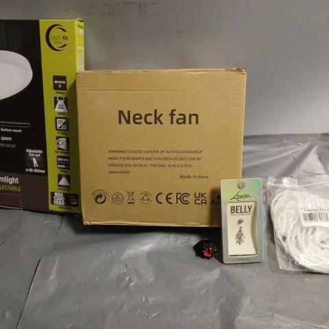 APPROXIMATELY 12 ASSORTED ITEMS TO INCLUDE - NECK FAN , LOVISA BELLY , INTEGRAL LED EDGE DOWNLIGHT ETC