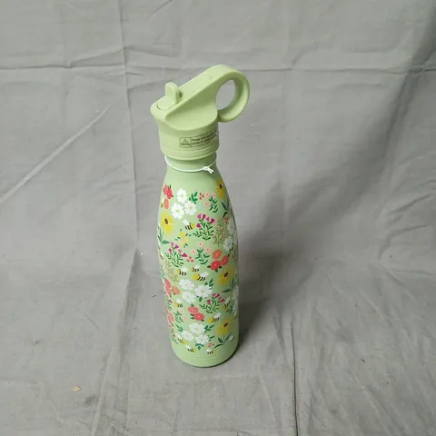 SHO BOTTLE ORIGINAL 2.0 – FLORAL MINT GREEN, DOUBLE‑WALLED STAINLESS STEEL BOTTLE