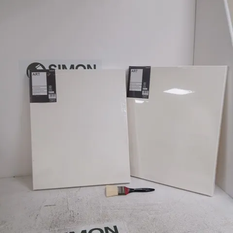 HOBBYCRAFT BOX CANVAS 380G – 55.9 X 45.7 CM (2 CANVASES), WITH BRUSH
